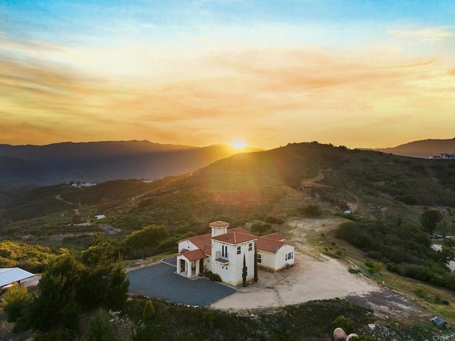 2389 Eric Rd, Fallbrook, CA 92028 - aerial view at dusk of a mountain view