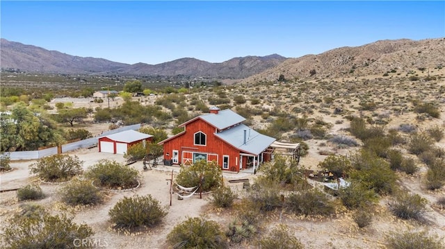 51609 Oregon Trl, Morongo Valley, CA 92256 - aerial view of sparsely populated area featuring a mountainous background and a desert landscape