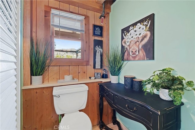 51609 Oregon Trl, Morongo Valley, CA 92256 - bathroom with toilet and wooden walls