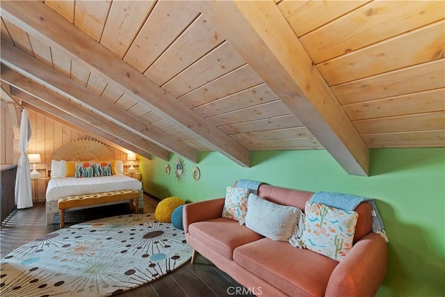 51609 Oregon Trl, Morongo Valley, CA 92256 - bedroom with wooden ceiling and hardwood / wood-style flooring