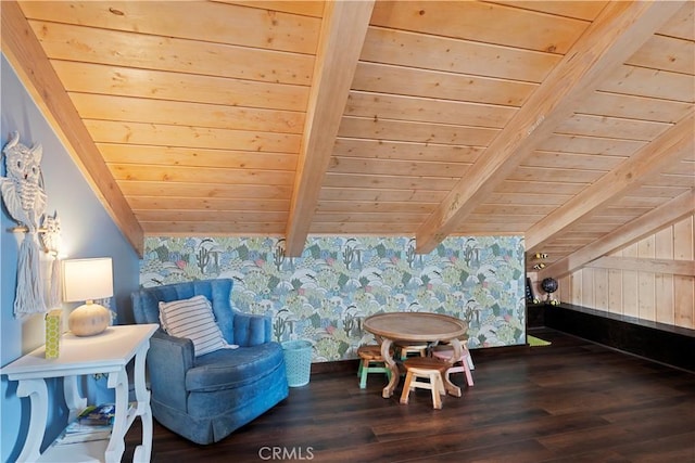 51609 Oregon Trl, Morongo Valley, CA 92256 - sitting room featuring wooden ceiling and wood finished floors