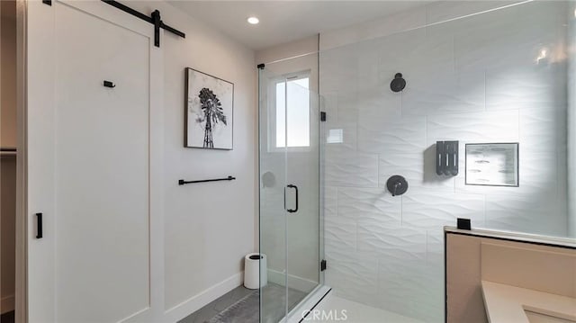 2030 Brentwood Pl, Claremont, CA 91711 - full bathroom featuring a shower stall, recessed lighting, and baseboards
