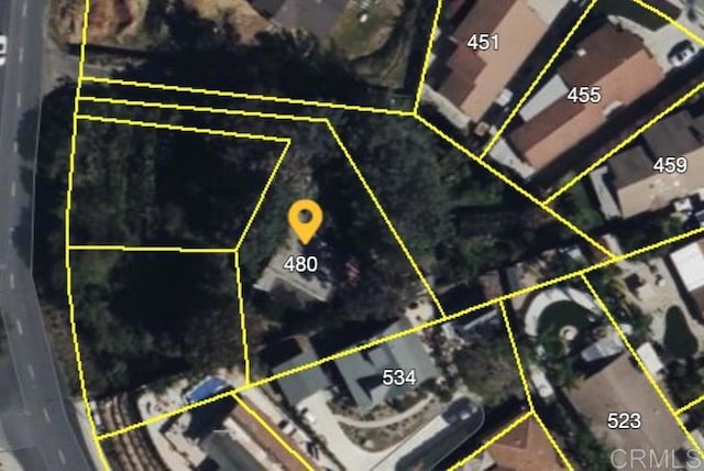 480 Rancho Vista Rd, Vista, CA 92083 - aerial view of property's location featuring property boundaries highlighted