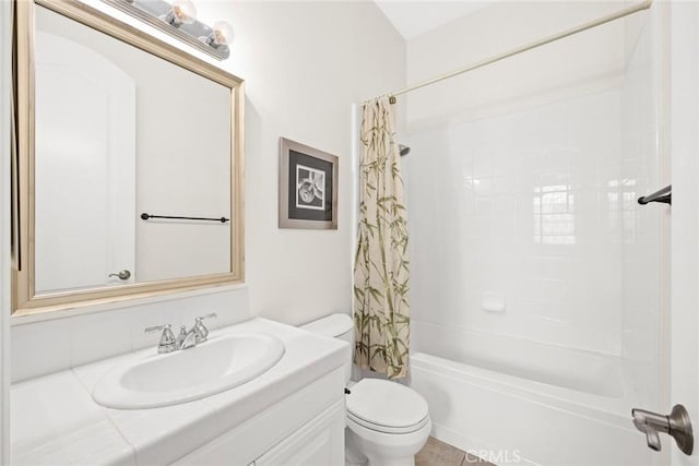 4448 St Cloud, Claremont, CA 91711 - bathroom featuring toilet, vanity, and shower / tub combo with curtain