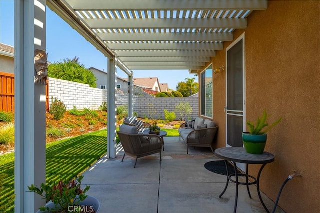 39453 Cardiff Ave, Murrieta, CA 92563 - view of patio with a fenced backyard and a pergola