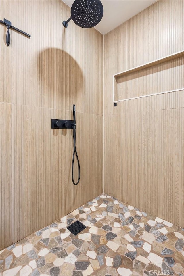 2506 E Roberta Dr, Orange, CA 92869 - full bath featuring stone floors and tiled shower