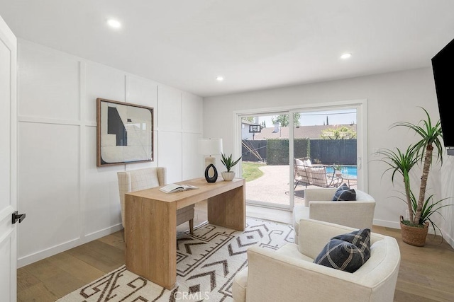 2506 E Roberta Dr, Orange, CA 92869 - office featuring light wood-type flooring, recessed lighting, and baseboards