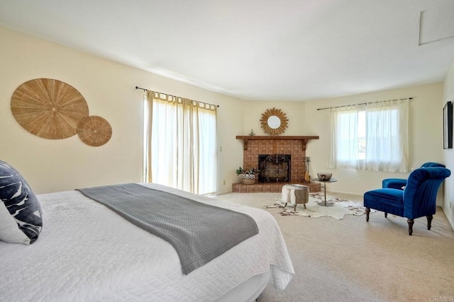 3149 Old Post Rd, Fallbrook, CA 92028 - bedroom with a fireplace and carpet