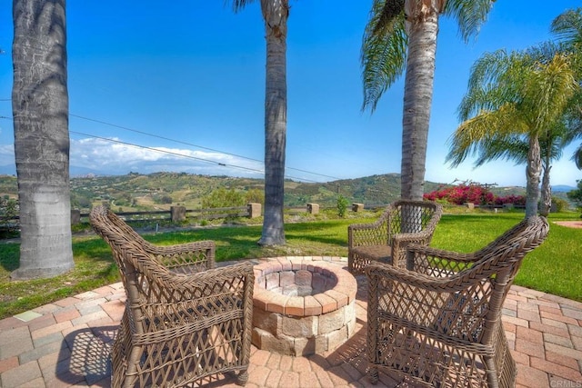 3149 Old Post Rd, Fallbrook, CA 92028 - view of patio with an outdoor fire pit