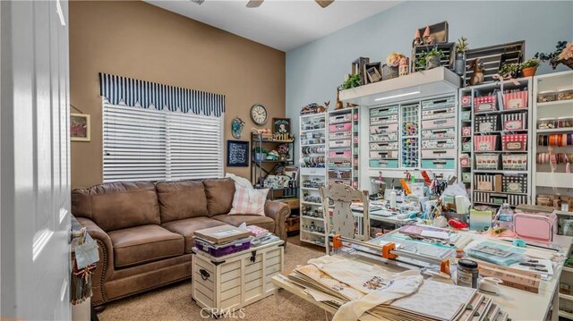 74078 W Petunia Pl, Palm Desert, CA 92211 - carpeted home office with ceiling fan