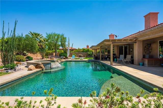 74078 W Petunia Pl, Palm Desert, CA 92211 - view of pool with a patio area and a pool with connected hot tub