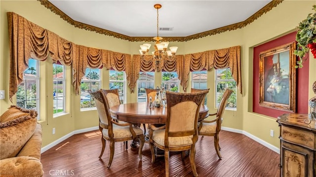 74078 W Petunia Pl, Palm Desert, CA 92211 - dining space with a chandelier, healthy amount of natural light, and wood finished floors