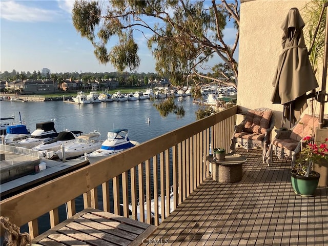5327 Marina Pacifica Dr N Unit Key19, Long Beach, CA 90803 - wooden terrace with a water view and view of marina