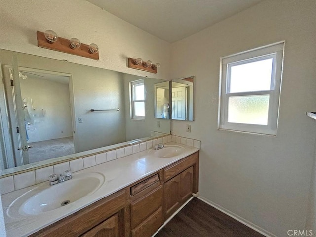 14402 Boxtree St, Lake Hughes, CA 93532 - full bath featuring double vanity and baseboards