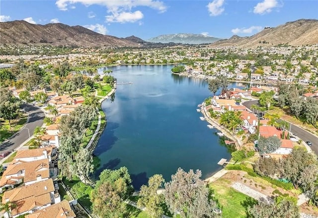 24071 Orange Creek Cir, Moreno Valley, CA 92557 - aerial view of property's location featuring a water and mountain view and nearby suburban area