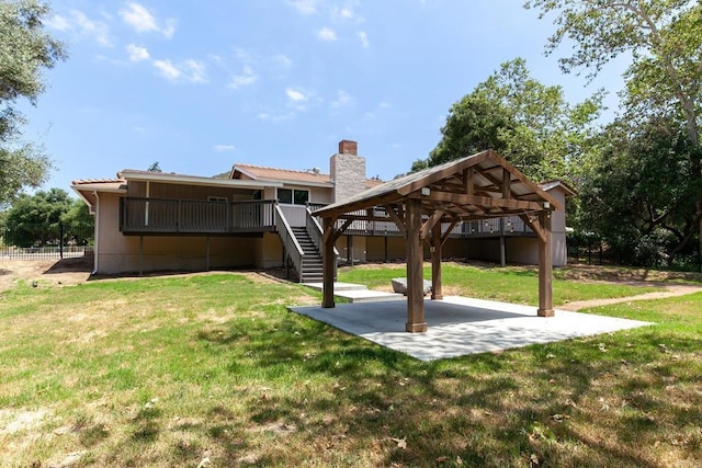 13500 Jamul Dr, Jamul, CA 91935 - view of yard featuring stairway, a patio, and a deck