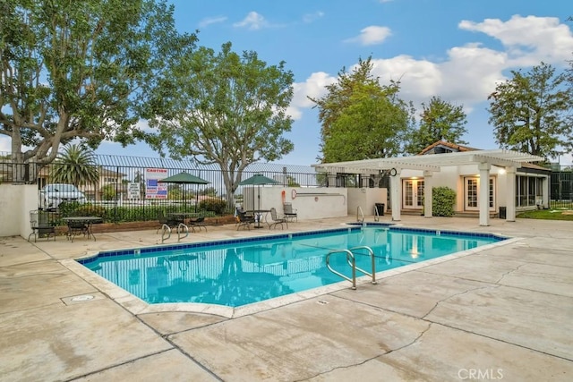 2819 Steeplechase Ln, Diamond Bar, CA 91765 - community pool with fence, a patio area, and french doors
