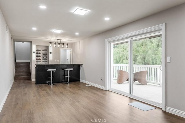 2819 Steeplechase Ln, Diamond Bar, CA 91765 - indoor bar with wood finished floors, recessed lighting, and stairway