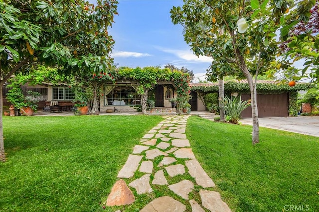 22658 Arriba Dr, Saugus, CA 91350 - obstructed view of property with a front lawn and driveway