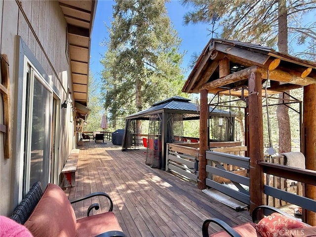 1900 Teton Way, Pine Mountain Club, CA 93222 - wooden terrace with a gazebo