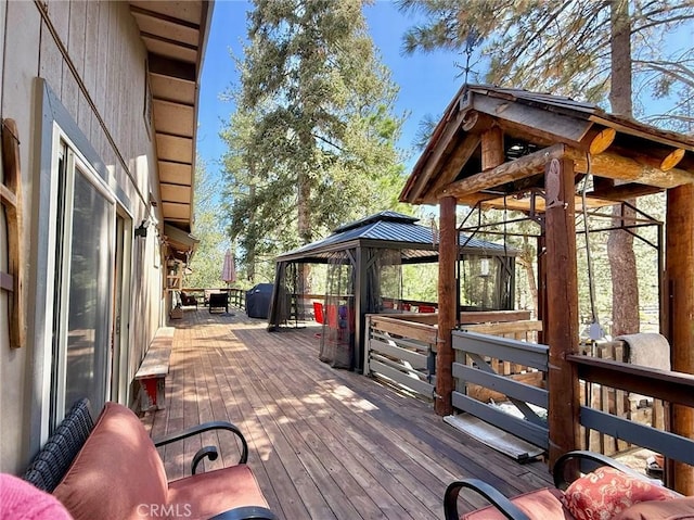 1900 Teton Way, Pine Mountain Club, CA 93222 - deck featuring a gazebo