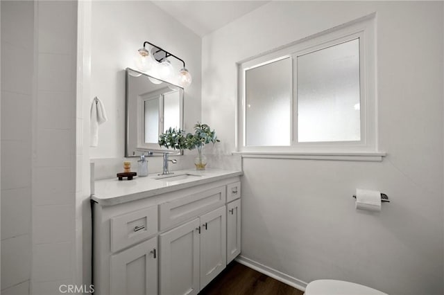 196 Coral View St, Monterey Park, CA 91755 - bathroom featuring vanity, wood finished floors, and toilet