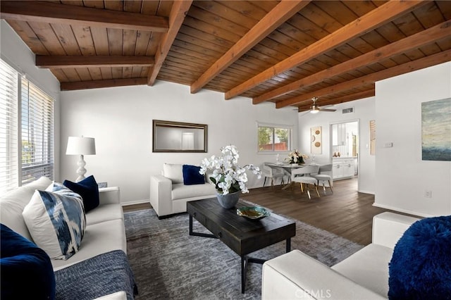 196 Coral View St, Monterey Park, CA 91755 - living area with wood finished floors, baseboards, wooden ceiling, and a ceiling fan