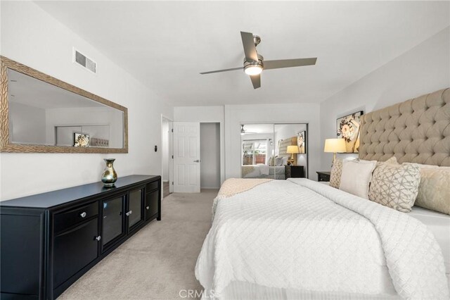 196 Coral View St, Monterey Park, CA 91755 - bedroom with light colored carpet and a ceiling fan