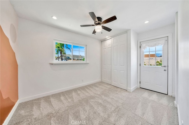 25735 Williamsburg Ct, Lake Forest, CA 92630 - unfurnished bedroom with carpet floors, baseboards, a closet, recessed lighting, and a ceiling fan