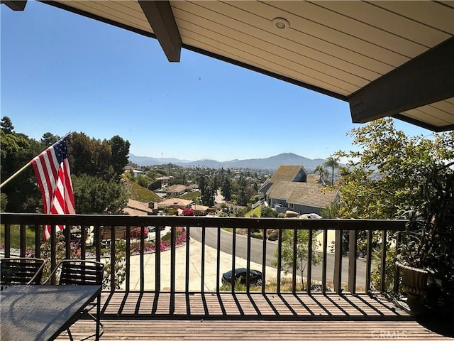 balcony with a mountain view