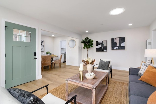 5157 Trinidad Way, San Diego, CA 92114 - living area featuring light wood-type flooring, recessed lighting, and baseboards