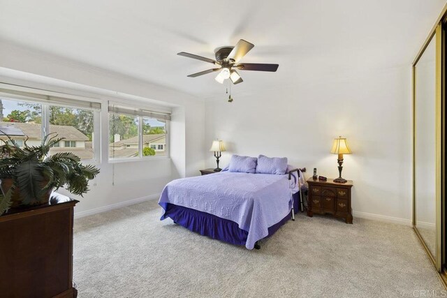 9501 High Park Ln, San Diego, CA 92129 - bedroom featuring light carpet and ceiling fan