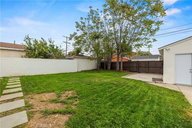 view of yard featuring a patio area