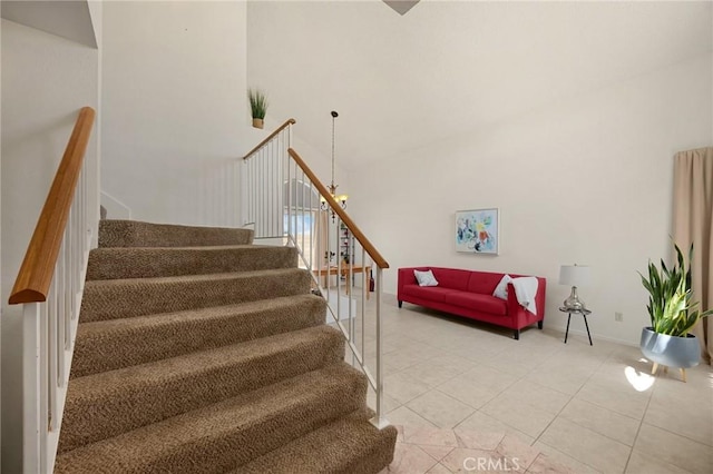 27559 Avenida Interno, Menifee, CA 92585 - stairway with tile patterned flooring and baseboards