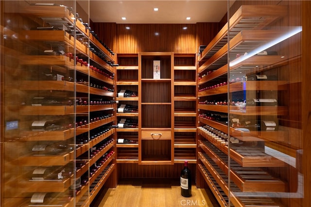 2526 Riviera Dr, Laguna Beach, CA 92651 - wine area featuring wood finished floors and recessed lighting