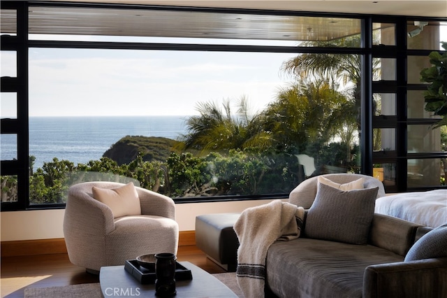 2526 Riviera Dr, Laguna Beach, CA 92651 - sitting room with wood finished floors and a water view
