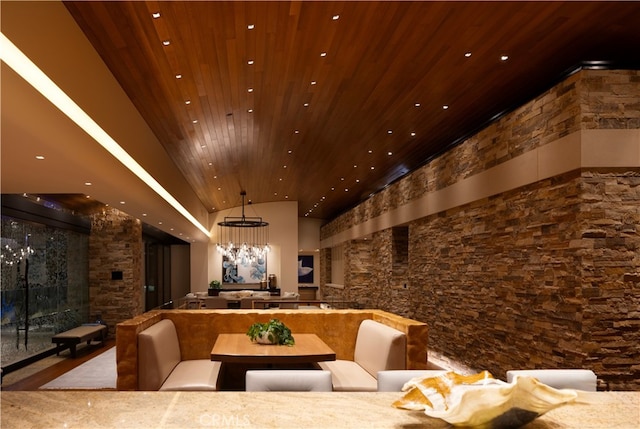 2526 Riviera Dr, Laguna Beach, CA 92651 - community lobby with wood ceiling, recessed lighting, and a high ceiling