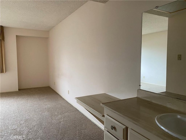 1740 Silver Maple Dr, La Habra, CA 90631 - empty room with a textured ceiling, carpet, and a sink
