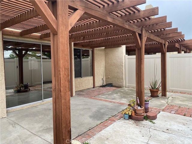 1740 Silver Maple Dr, La Habra, CA 90631 - view of patio with a fenced backyard and a pergola