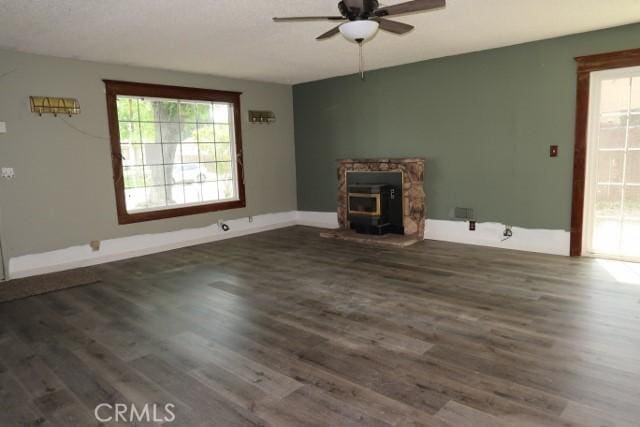 819 Sherwood Way, Willows, CA 95988 - unfurnished living room with ceiling fan, wood finished floors, and baseboards