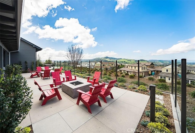 204 Alienta Ln, Rancho Mission Viejo, CA 92694 - view of patio / terrace featuring a fire pit and a residential view