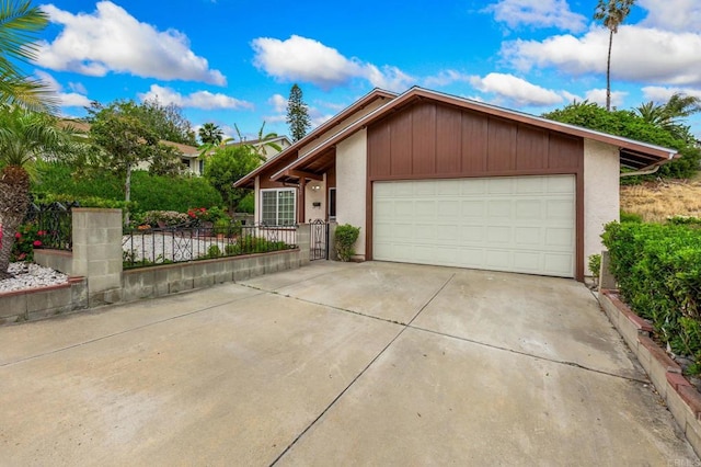 252 Worthington St, Spring Valley, CA 91977 - ranch-style home featuring concrete driveway, an attached garage, stucco siding, and fence