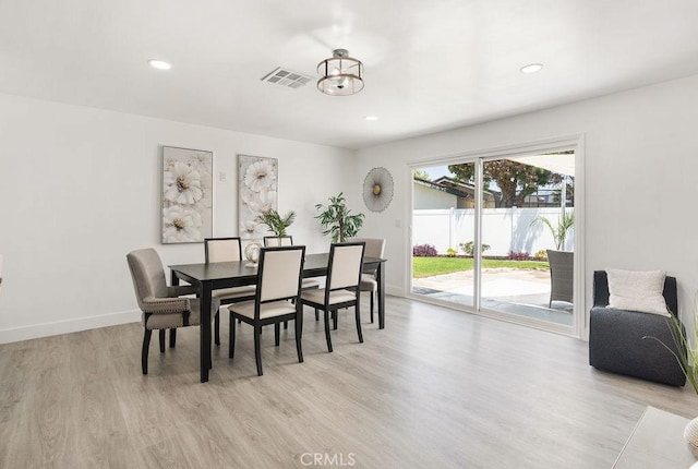 18211 Fairhaven Ave, North Tustin, CA 92705 - dining space featuring light wood-style flooring, a chandelier, baseboards, and recessed lighting