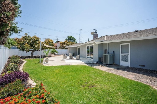 18211 Fairhaven Ave, North Tustin, CA 92705 - view of yard featuring central air condition unit and a patio area