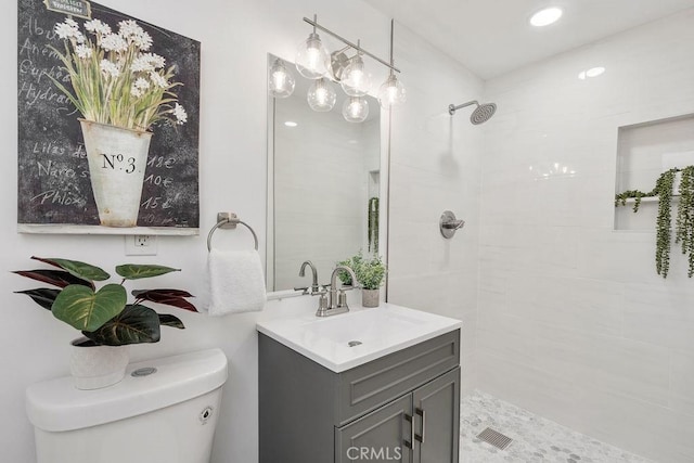 18211 Fairhaven Ave, North Tustin, CA 92705 - full bath featuring vanity, a tile shower, and toilet