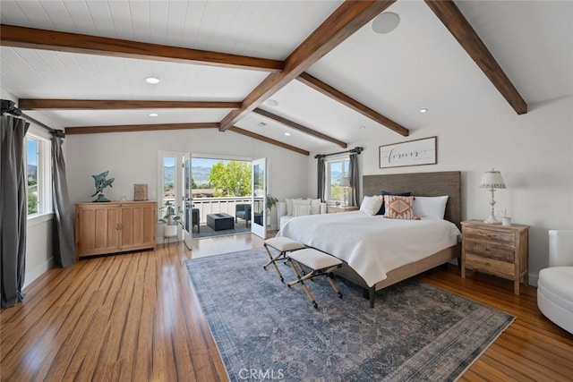 863 Greystone Pl, San Luis Obispo, CA 93401 - bedroom with access to outside, light wood-style flooring, recessed lighting, and baseboards