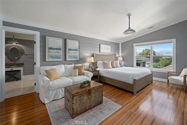 863 Greystone Pl, San Luis Obispo, CA 93401 - bedroom with vaulted ceiling, wood finished floors, a spacious closet, and a closet