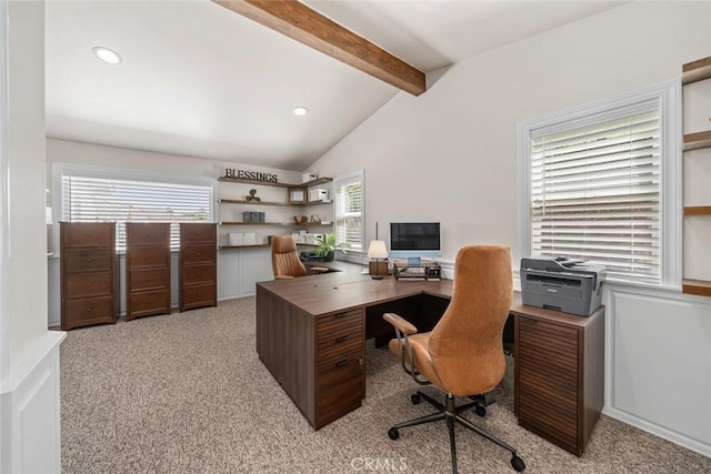 863 Greystone Pl, San Luis Obispo, CA 93401 - home office with plenty of natural light, carpet floors, and recessed lighting