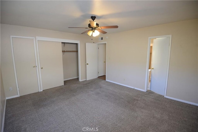3809 Arroyo Trl, Frazier Park, CA 93225 - unfurnished bedroom featuring carpet floors, baseboards, and ceiling fan
