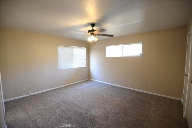 3809 Arroyo Trl, Frazier Park, CA 93225 - spare room with carpet flooring, a ceiling fan, and baseboards